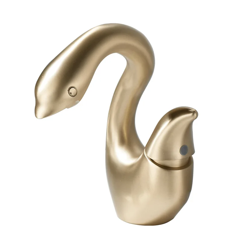 

Gold, creative, swan, basin, faucet, all copper.