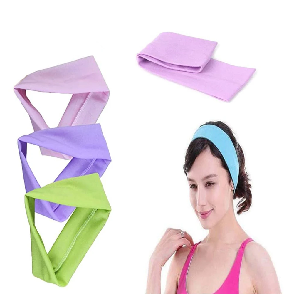 Doce cor tênis lenço esportes correndo turbante elástico yoga bandana faixas de cabelo sweatband