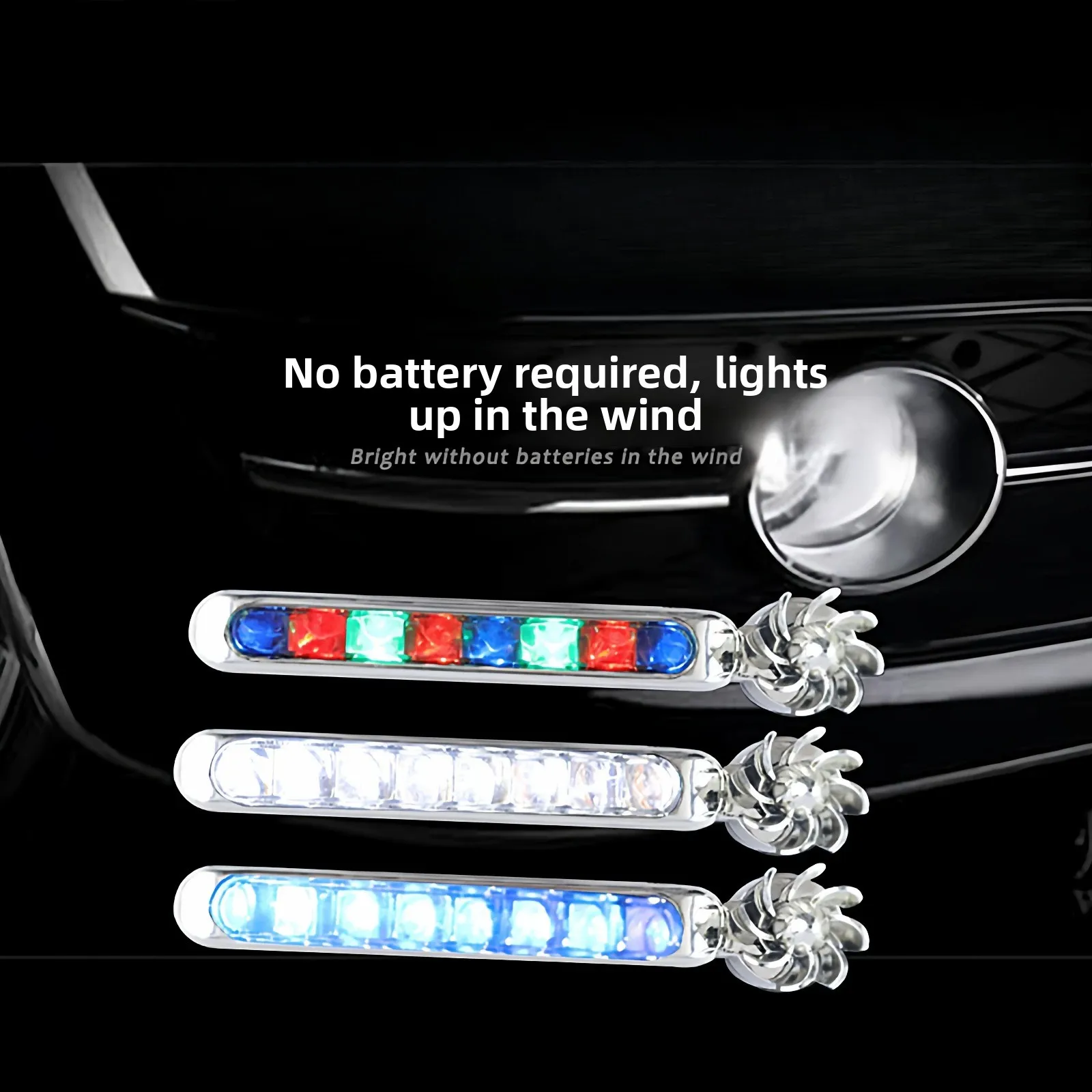 Apply to Wind Powered LED Daytime Running Lights, Wireless Windward Warning Strobe Lights Without Wiring