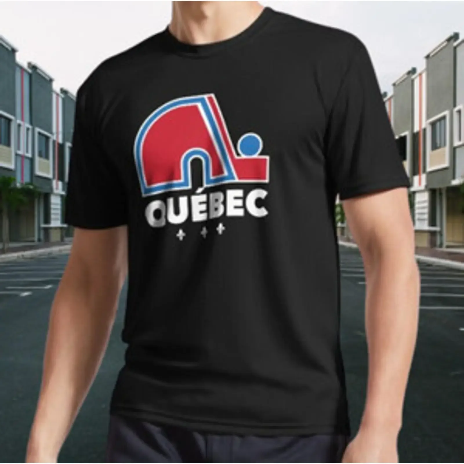 Camiseta activa del equipo de hockey Nordiques Quebec logotipo avalancha divertida talla S a 5XL vintage Washed Versatile