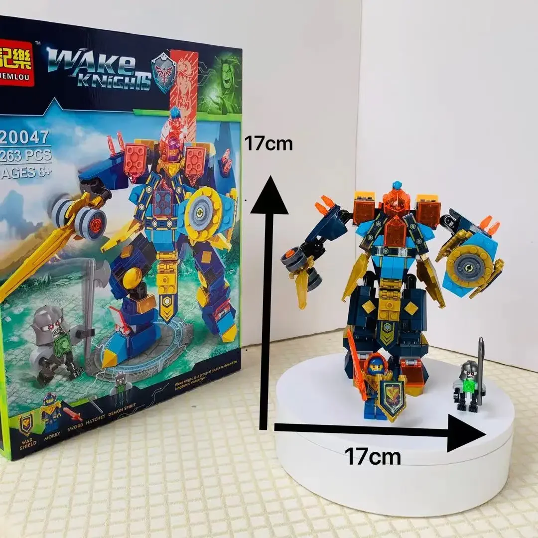 263pcs MOC Nexoe Knights Tech Wizard Showdown Clay High-tech Armoured Ares Mech Building Blocks Nexus Toys