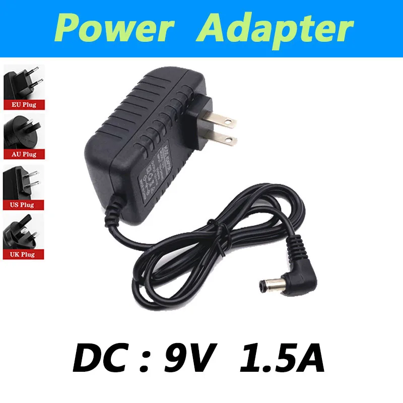 90turn AC / DC Adapter DC 9V 1.5A AC 100-240V Converter Power Adapter 9Volt 1500MA Power Supply Charger EU US Plug