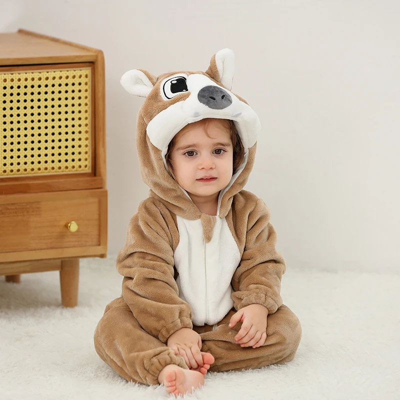 Cosplay Wolf Baby Clothes Romper Onesie Infant Boy Girl Cartoon Baby One-Piece Ropa Bebe Halloween Winter Soft Outfit Carnival