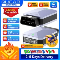 MUCAR BT200 Max OBD2 Actualización gratuita de por vida Escáner Control bidireccional CAN FD Herramienta de diagnóstico de todos los sistemas 15 Reinicio para todos los automóviles