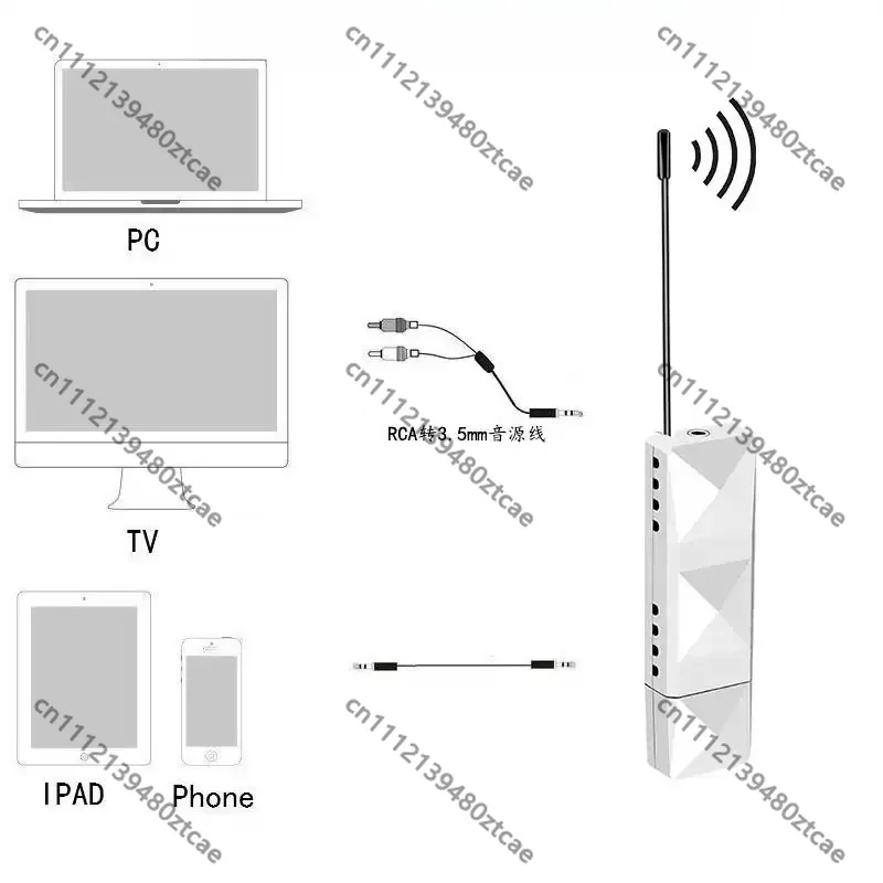 UHF Wireless Audio Transmitter Receiver One‑to‑Multi For Projector PC Amplifier Speaker DIY Accessory