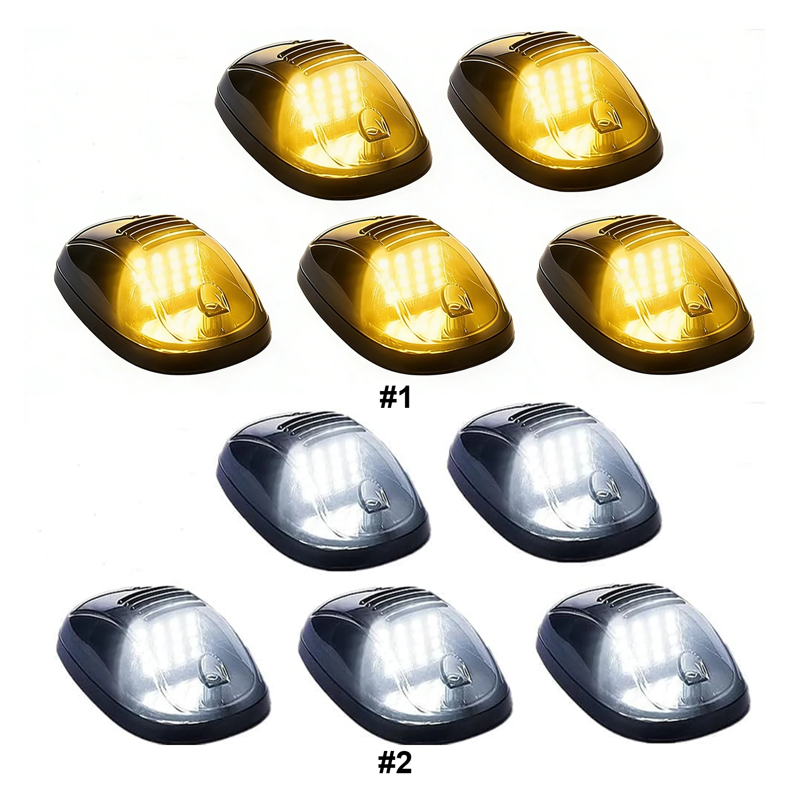 5pcs Car Roof Top Cab Light with Motion Sensor 16 LEDs Driving Clearance Lights Vibration Activated Waterproof for Trucks
