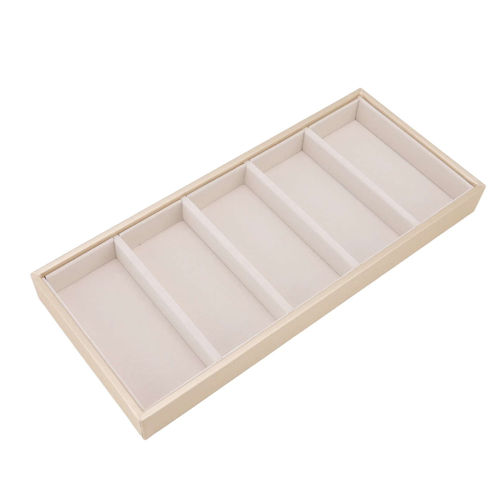 

5 Grid Glasses Case Multifunction Space Saving 5 Slot Sunglasses Holder Storage Box Beige
