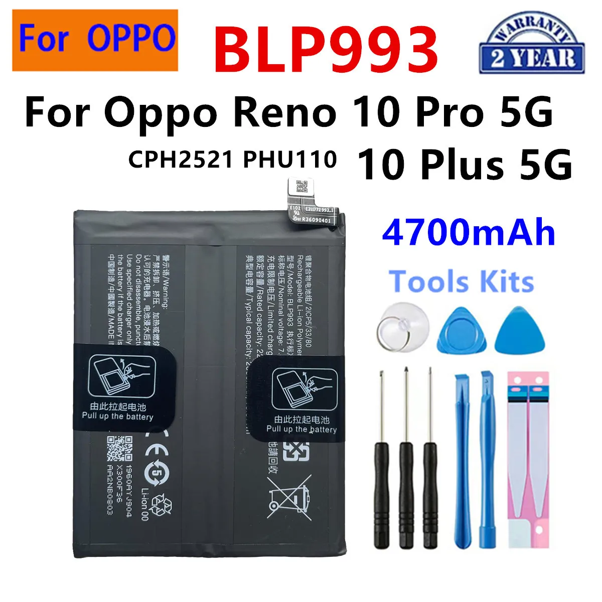 BLPC29 BLP993 BLP783 BLP977 BLP987 BLP997 BLP929  Battery For OPPO OnePlus Reno 8 9 10 Pro Plus Reno 14 ACE 2 Realme GT5 GT3