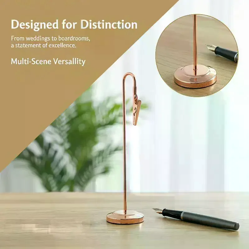 Romantic Metal Place Card Holder Non-Slip Base Memo Clip Holder Sturdy Construction Photo Clip Stand Wedding Supplies