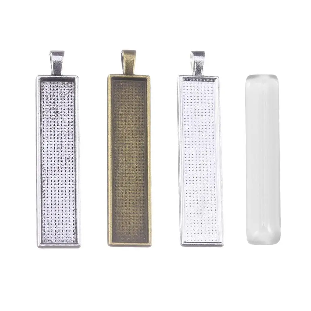 

30PCS Bottom Support Patch Jewelry Tray Kits Alloy Blank Vintage Necklace Pendant Trays Craft Resin Photo charms DIY