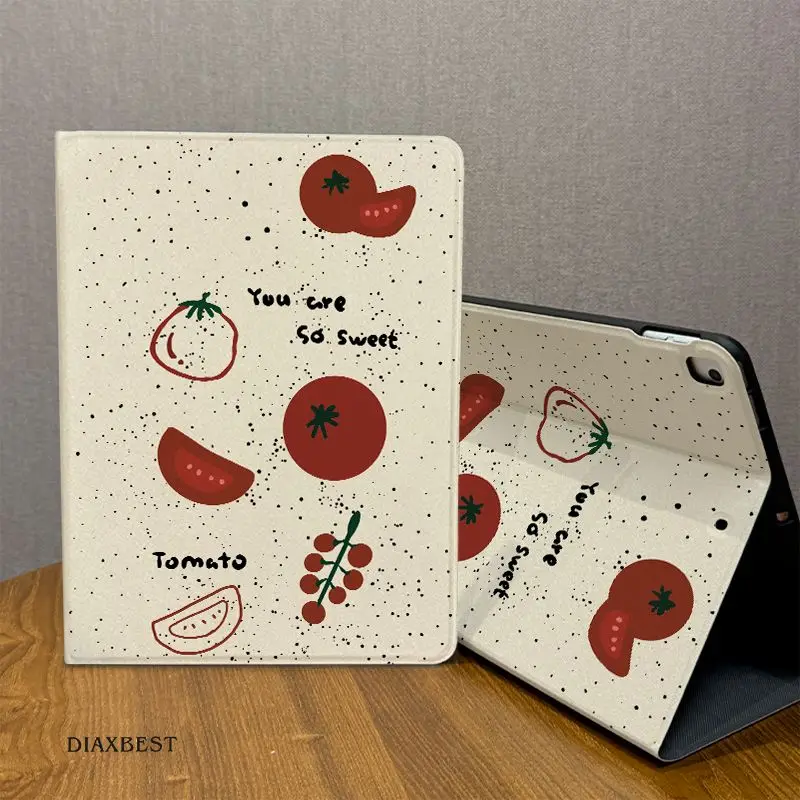 

INS Style Delicious Tomato Polka Dots For iPad Pro 13 11 M5 M4 M3 M2 Air 3 2 1 11th A16 12.9'' 10 9 8 5 Th Mini 7 6 5 4 Case