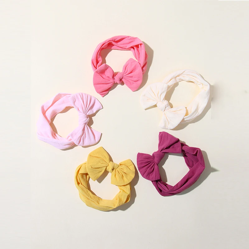 5Pcs/Set Baby Headband Cute Bowknot Newborn Girls Hair Band Soft Elastic Kids Hair Accessories