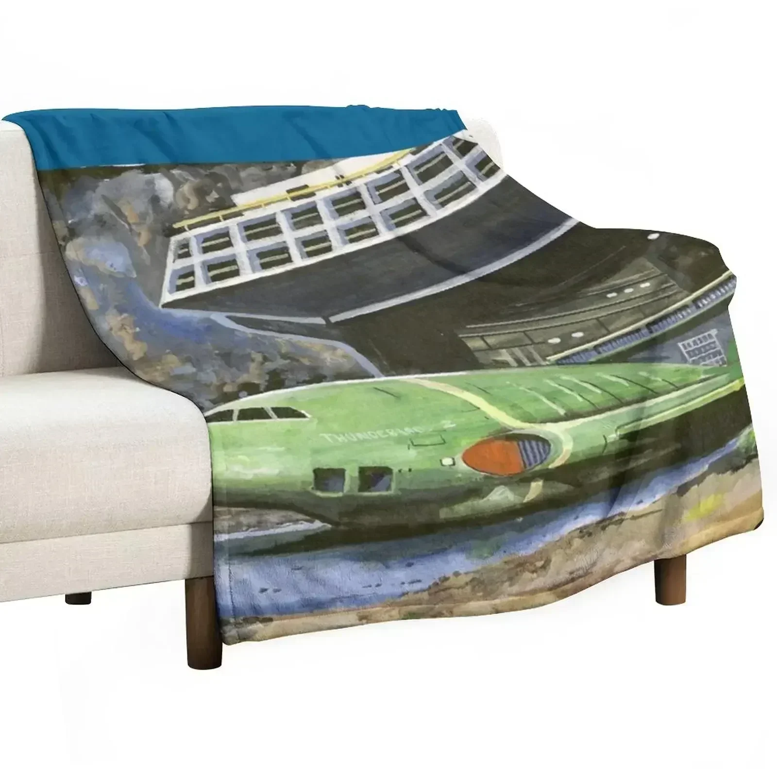 Thunderbird 2 from Thunderbirds Throw Blanket for sofa Hairys Comforter Retros Bed linens Soft Plush Plaid Blankets