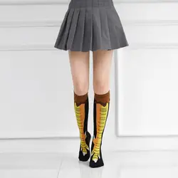 Knee High Socks Chicken Feet Design Mid Calf Length Stockings Riding Hosiery Spot Print Trendy Fashion Bottoms