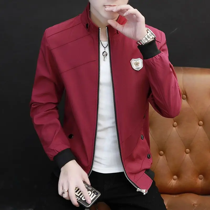 Fashion Stand Collar Zipper Spliced Button Casual Jackets Men\'s Clothing 2023 Autumn Winter Loose All-match Tops Korean Coats