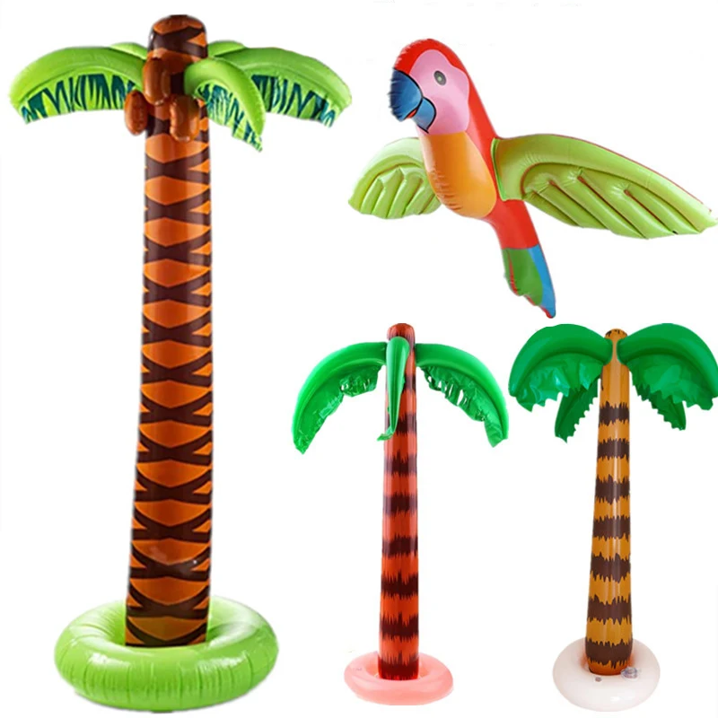 Hawaiian Coconut Palm Tree Balloon Inflatale Tropical Bird Ball Flamingo Summer Beach Birthday Party Decor Supplies Luau Wedding