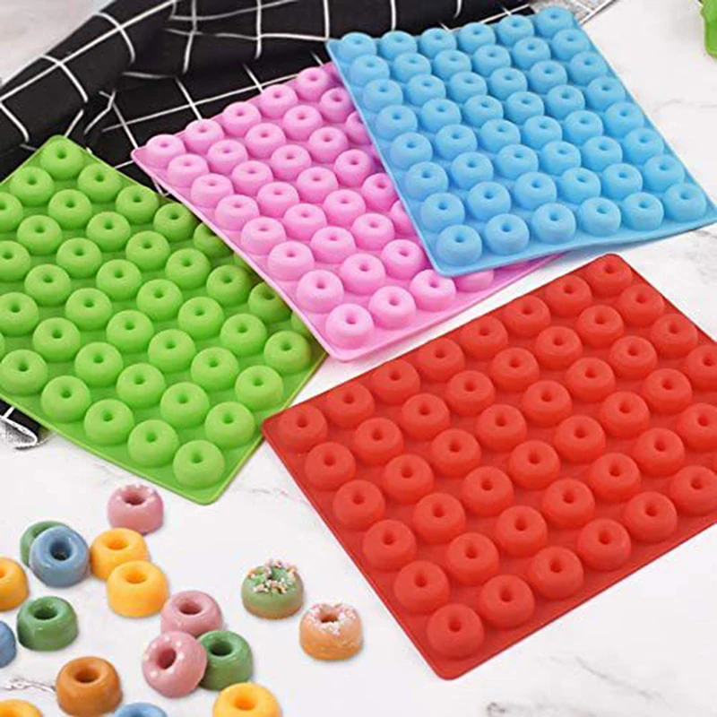 Mini Doughnut Pan Mold 48 Hole Mini Cake Silicone Donuts Molds Muffin For Baking Tray moulds Make Donut Cake Biscuit Bagels