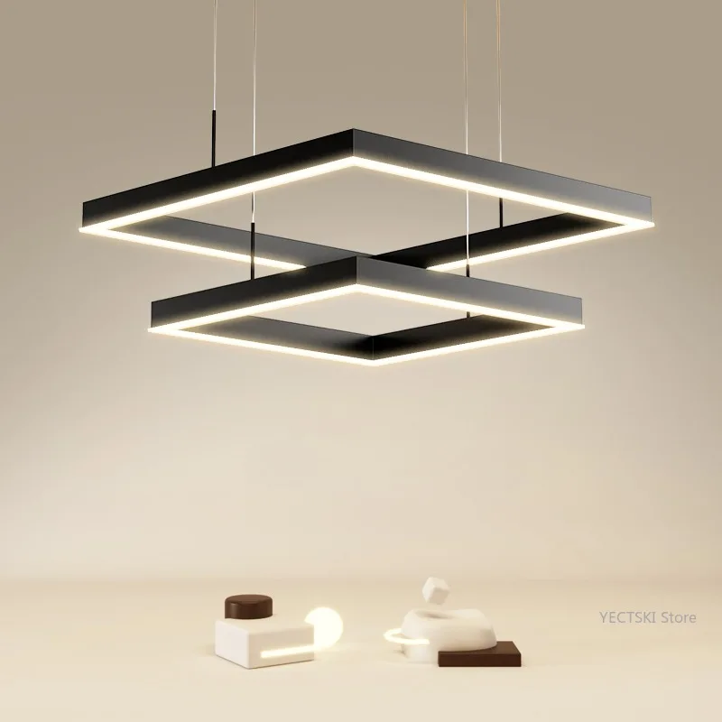 Woonkamer Hanglamp, Modern Minimalistisch Sfeervol Licht, Minimalistisch Vierkante Eetkamer Licht, Nordic Woonkamer Licht