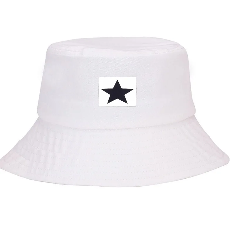 قبعة دلو قطنية مطبوعة بنجوم خماسية للرجال والنساء قبعة صيد السمك قابلة للتعديل في الهواء الطلق كاجوال ملابس يومية عصرية #6
