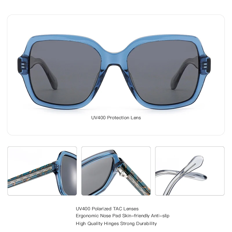 BLUEMOKY الاتجاه خلات قصر النظر/طول النظر وصفة طبية النظارات الشمسية النساء مستطيل Uv400 الاستقطاب نظارات شمسية التصحيحية