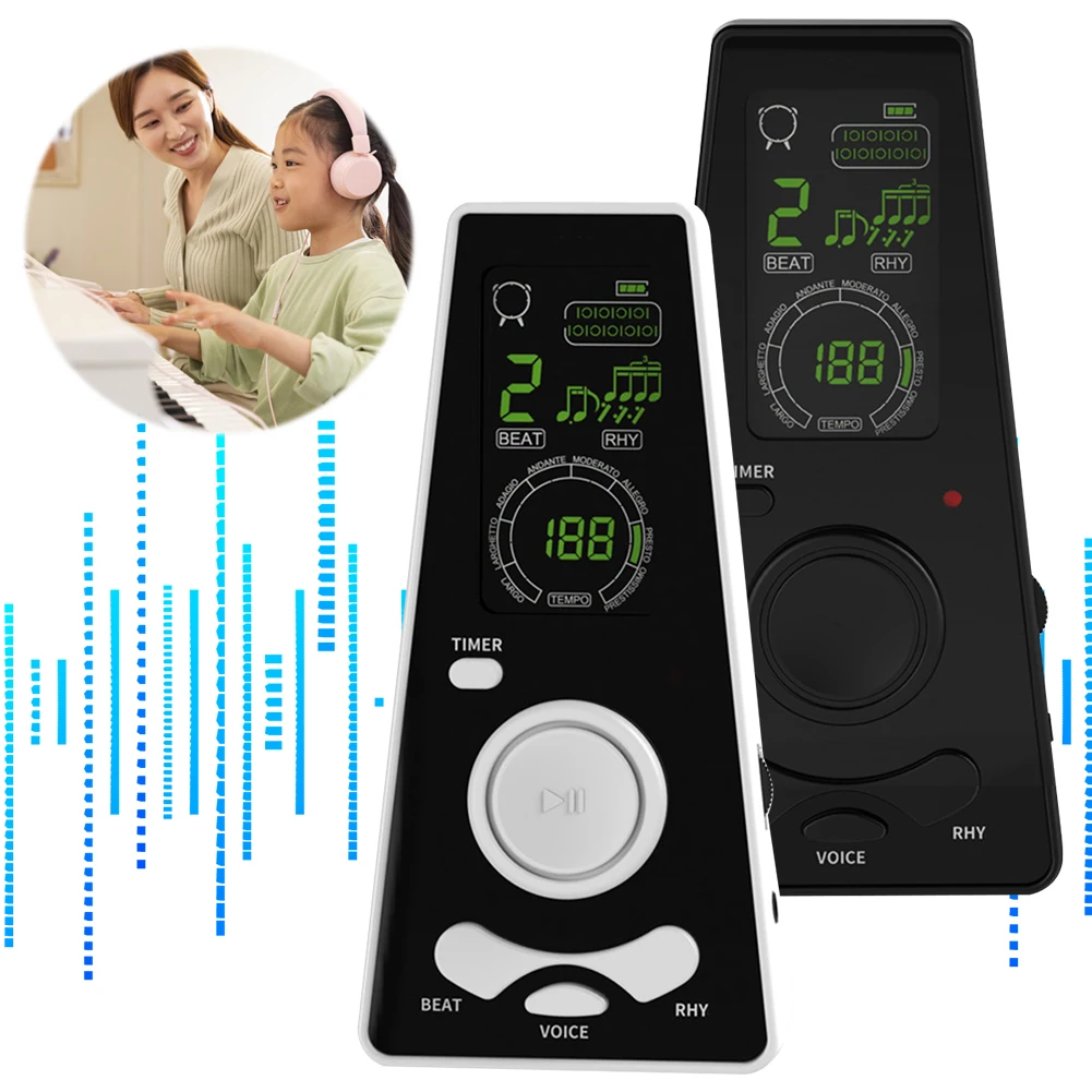 Electronic Digital Metronome Volume & Beat Speed Adjustable with Timer for Piano Guitar Drum and All Musical Instruments