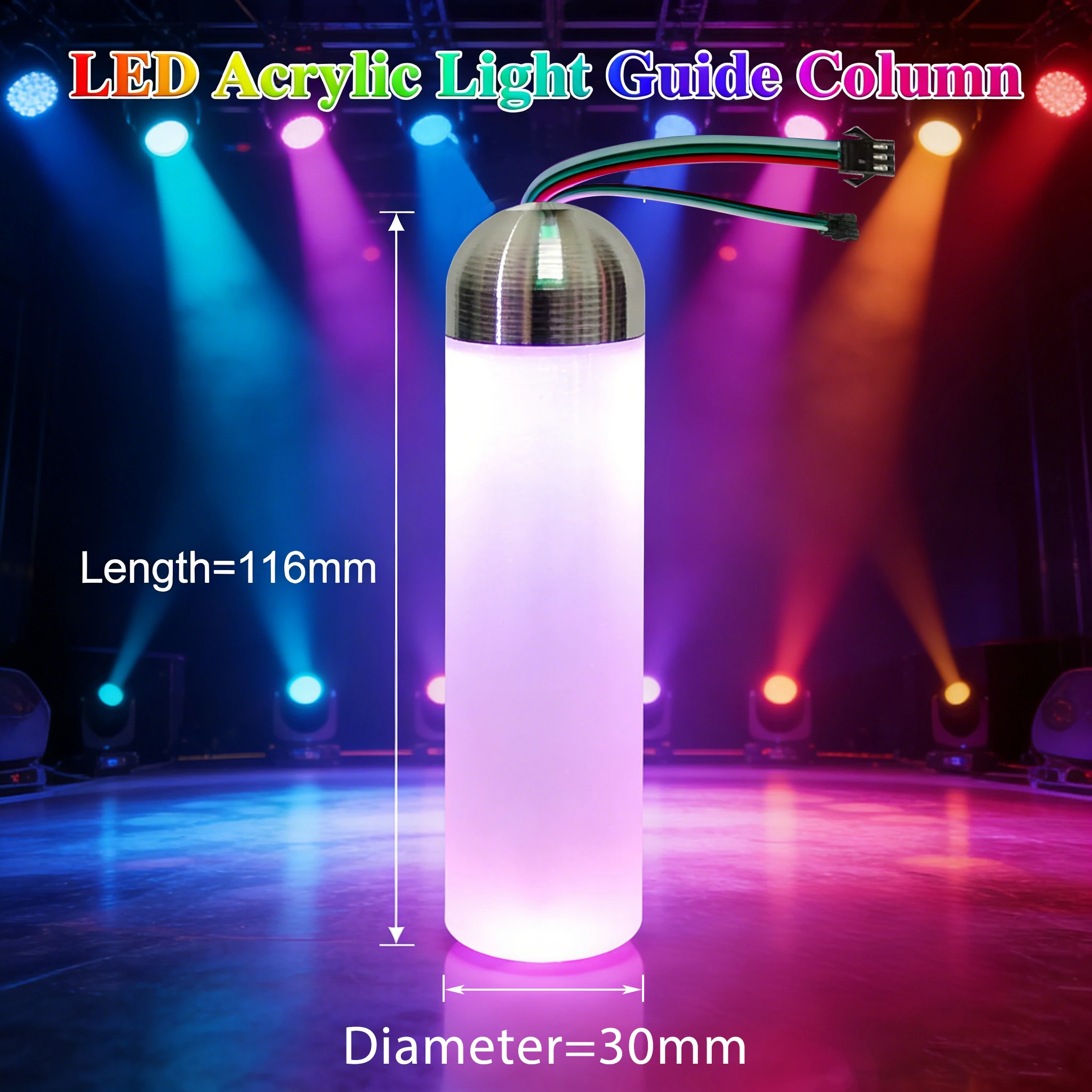 

DC12V SM16703 RGB IC Addressable LED Acrylic Light Guide Column Programmable Color Changing Atmosphere Lamp for Ceiling Decor