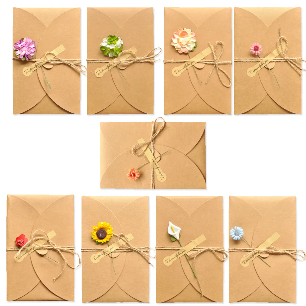 9 Pcs Business Greeting Card Beautiful Literature and Cards Handwork Elegant