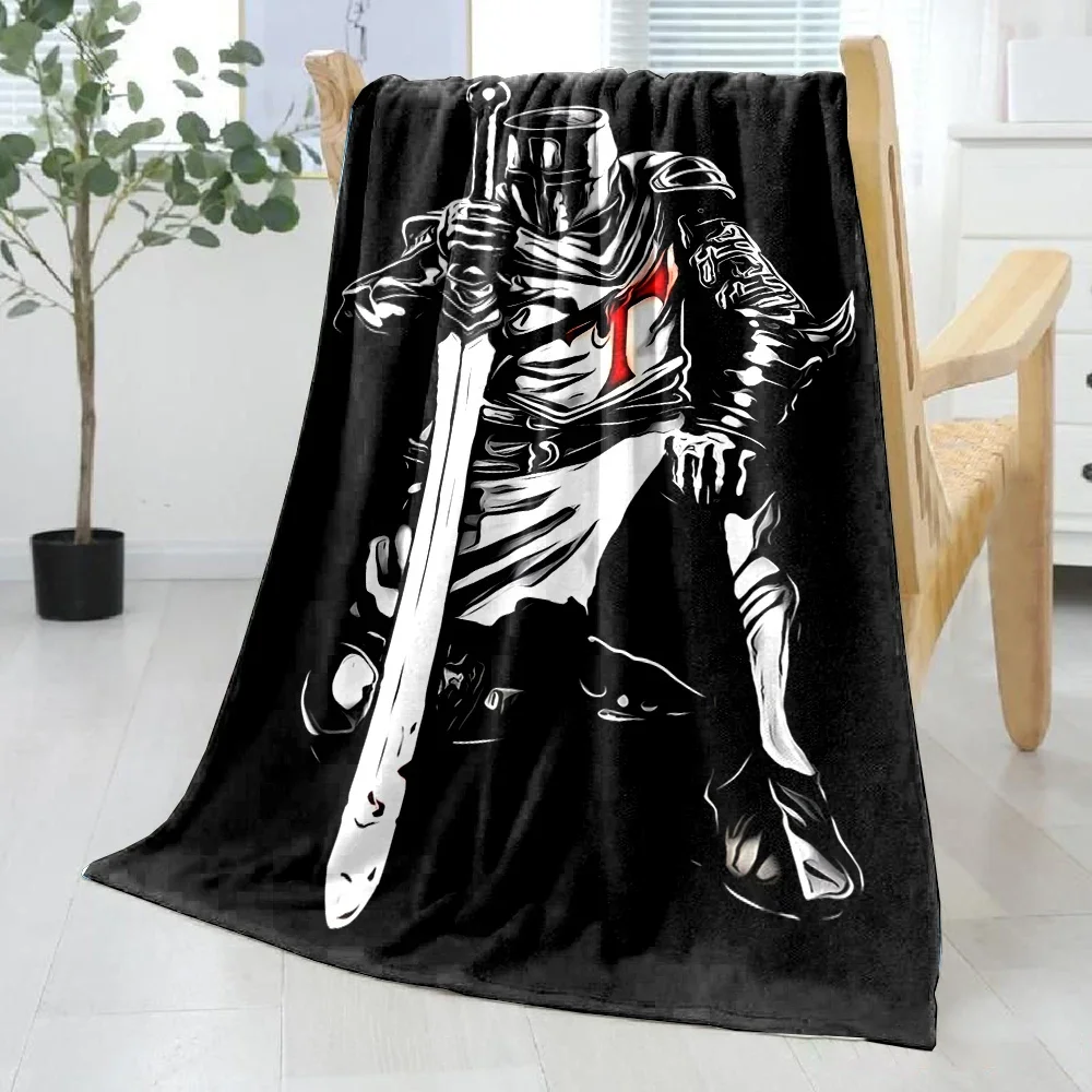 3D Printing Crusade Cross Templars Knight Blanket for Bed Bedroom Sofa Picnic,Throw Blanket for Cover Outdoor Leisure Nap Office