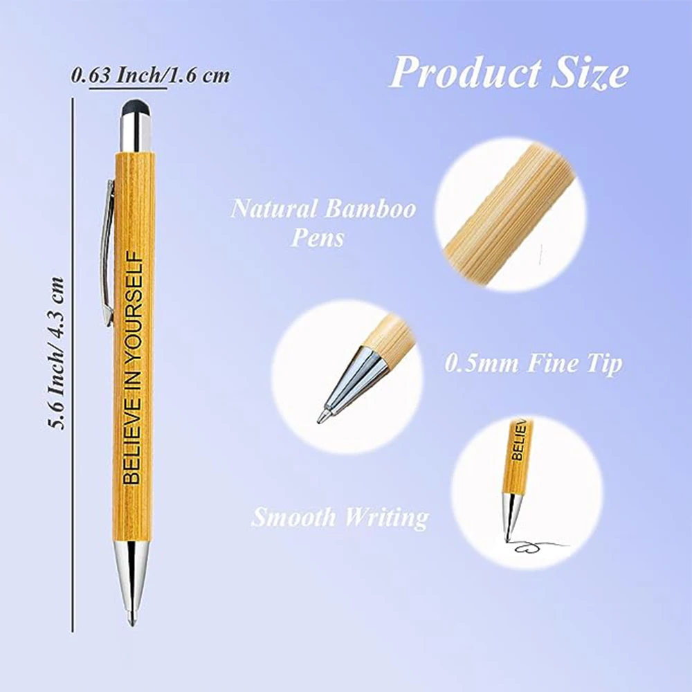 Personalized Ballpoint Pen Engraved Bamboo Pens Customize Company Logo Baby Shower Baptism School Wedding Gift Decoration