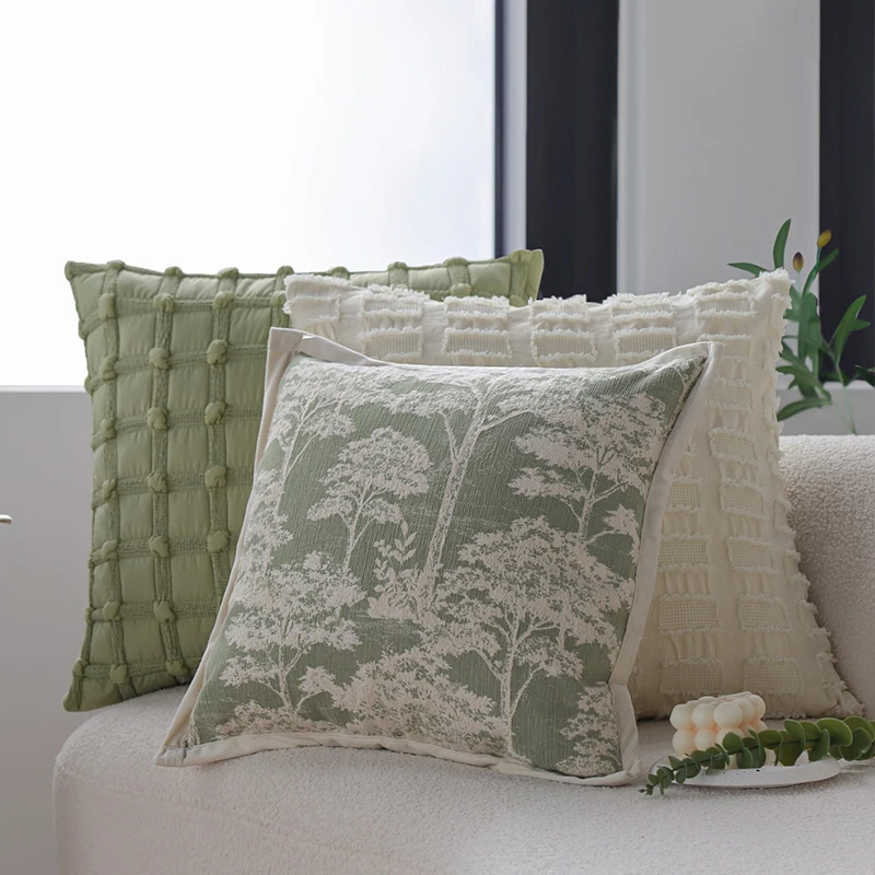 Jacquard Cushion Cover Soft Decorative Pillow Cover Living Room Mori-style Sofa Pillowcase Housse De Coussin Ins Funda Cojin