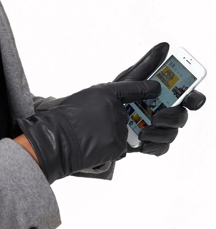 

X6164 Adult Touch Screen Gloves Genuine Leather Gloves Men's Sheepskin Gloves Classic Mittens Sample Processing Leather Guantes