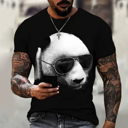 Funny Panda T-Shirts Animal 3D Print Streetwear Men Women Casual Fashion Oversized Short Sleeve T Shirt Kids Tees Tops Clothing