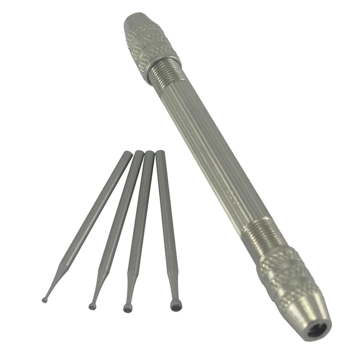 N89r 4 peças de rebarbas redondas, brocas redondas de fio de haste de 3/32 tamanhos com ferramentas de torção de fio de broca manual (1mm/1.4mm/1.8mm/2.3mm)