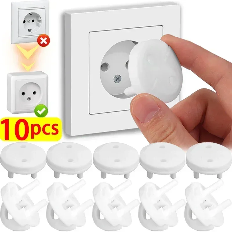 Juste de protection de prise de sécurité électrique blanche, protection anti-choc électrique, protecteurs rotatifs pour enfants, soins pour bébé,