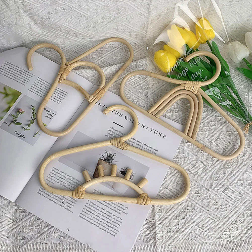 

Rainbow Clothes Hangers Rattan Kids Hanger with Clips for Baby Children Closet Travel Small Hangers Smooth