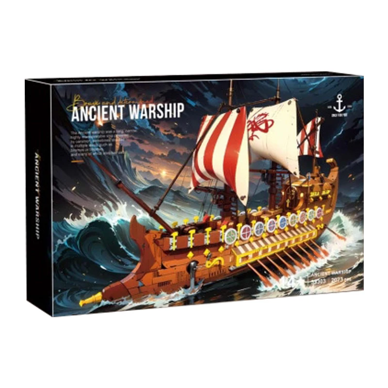 IN STOCK 33303 MOC Idea Retro Ship Viking Warship Building Blocks Assembling Boat Bricks Toys for Children Christmas Gift Set