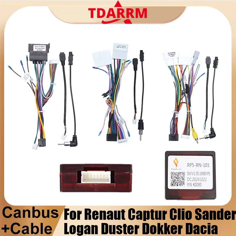 Car Radio Cable CANBus Box Decoder With Wiring Harness For Renaut Captur Clio Sandero Logan Duster Kwid Kangoo Dokker Dacia