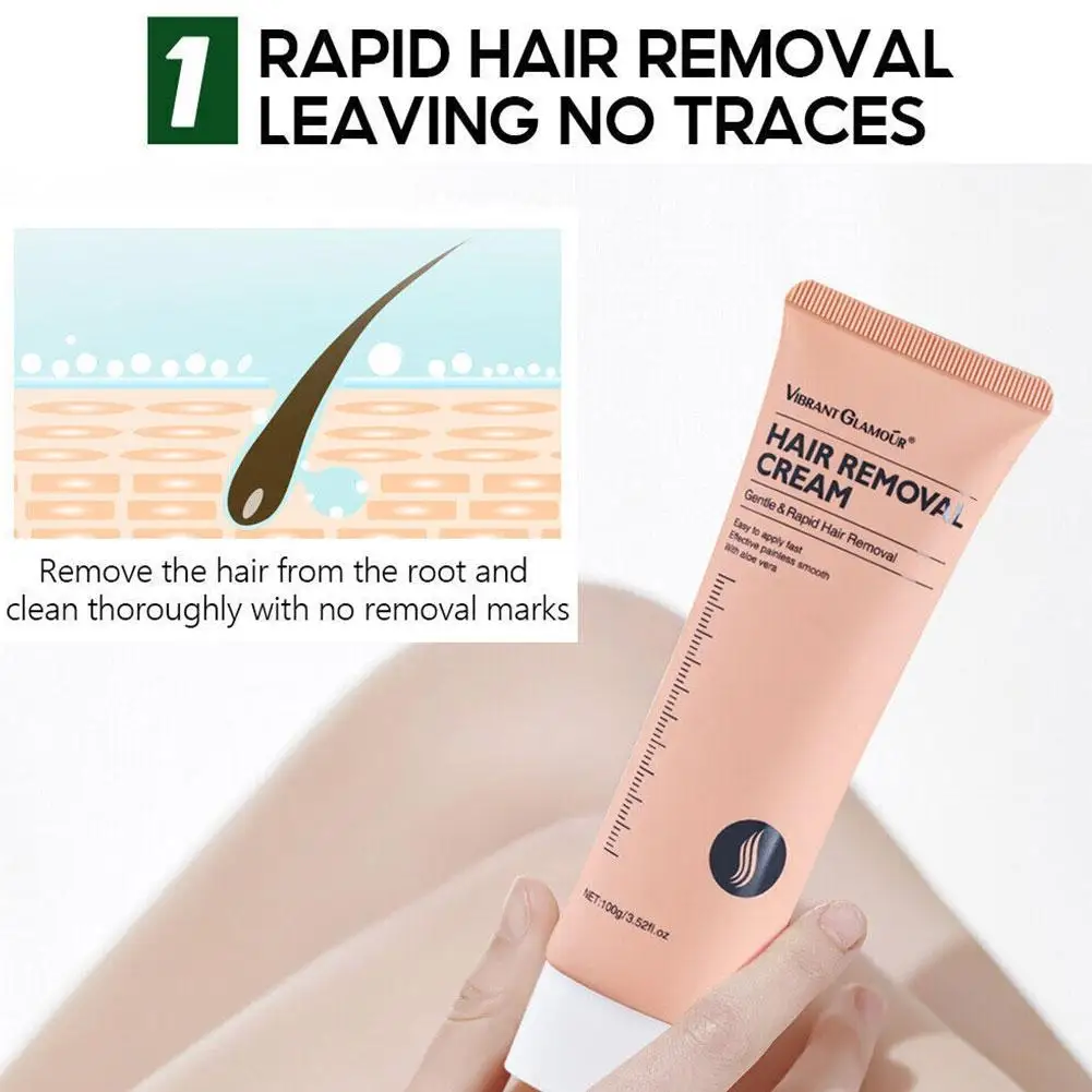 كريم إزالة الشعر غير مؤلم ، الإبط ، الساقين ، الأسلحة ، إصلاح الشعر ، مزيل الشعر ، مغذي ، مثبط الجسم ، العناية مزيل ، 100g ، D9N5