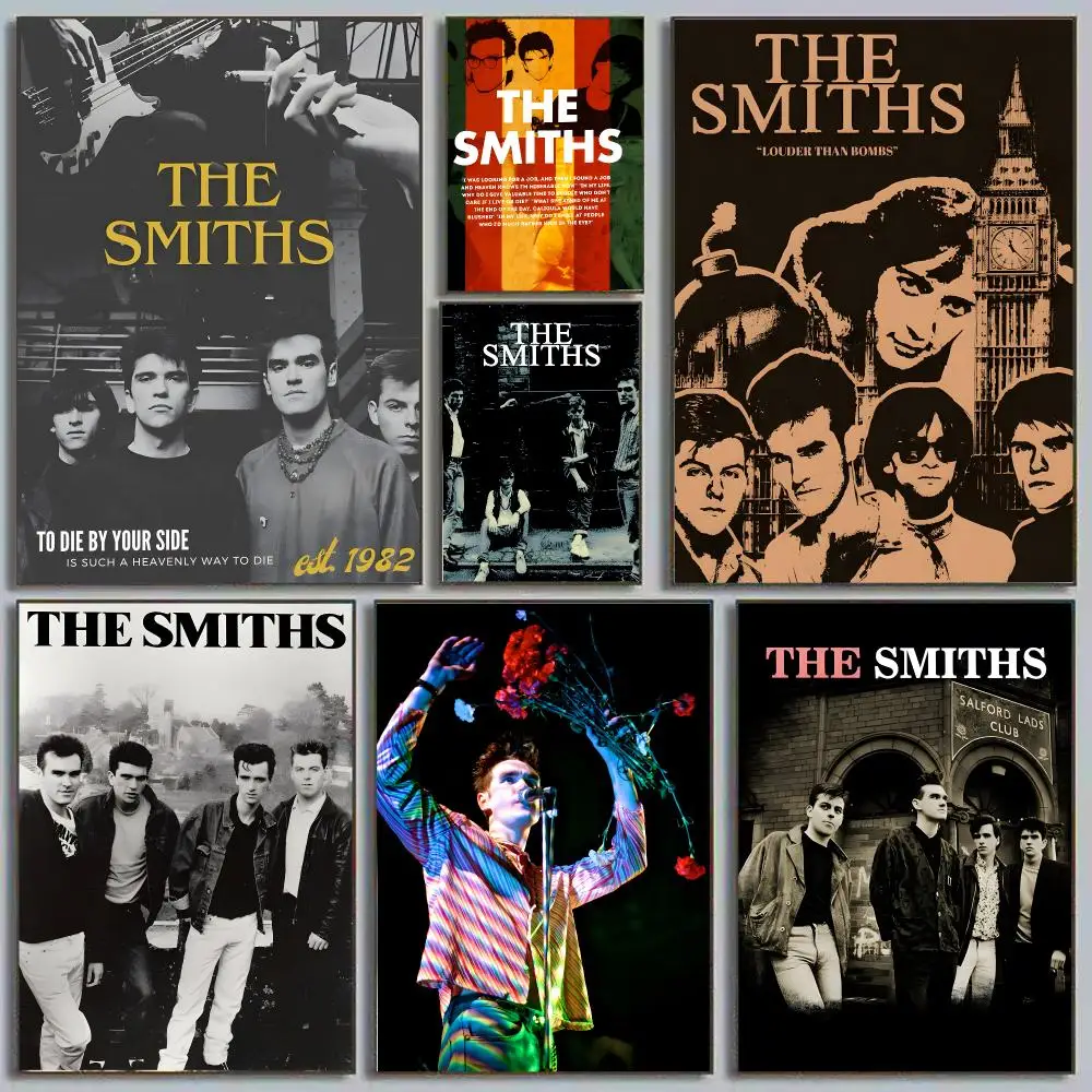 The Smiths Morrissey Johnny Marr Indie Pop Post-Punk Manchester Painting Calligraphy Poster Eco-Friendly Decor Frameless Canvas