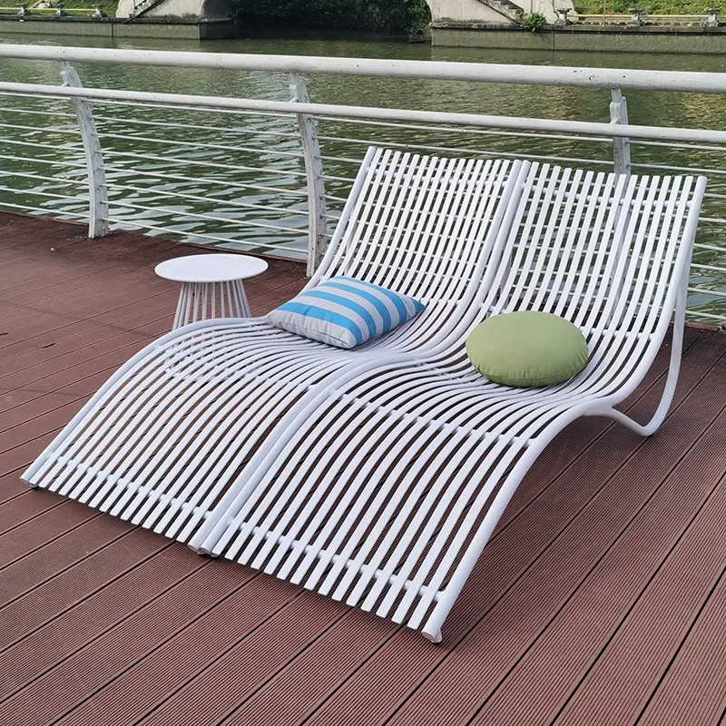 

Thickened aluminum alloy outdoor deck chair beach leisure bed