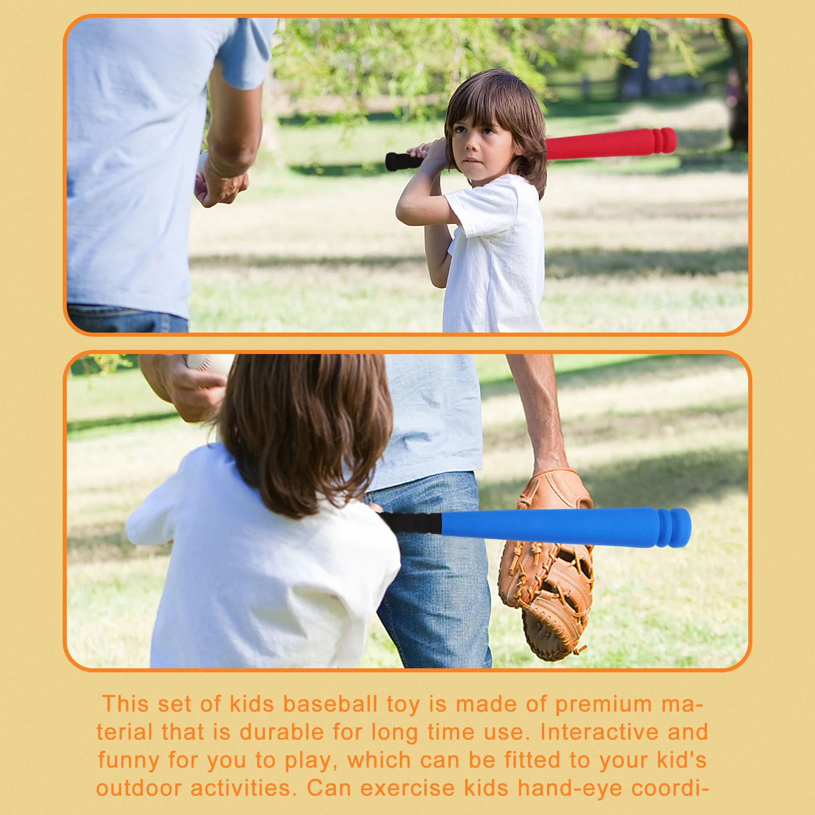 Batte de Baseball en Éponge Épaisse et en PVC pour Garçon, Jouet de dehors de Haute Densité (eva) pour Enfant en Bas Âge