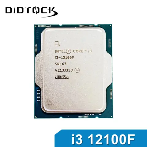 Intel Core i3 12100F 3.3GHz 4-core 8-thread CPU L3 = 12M 58W LGA 1700 No Fan processor