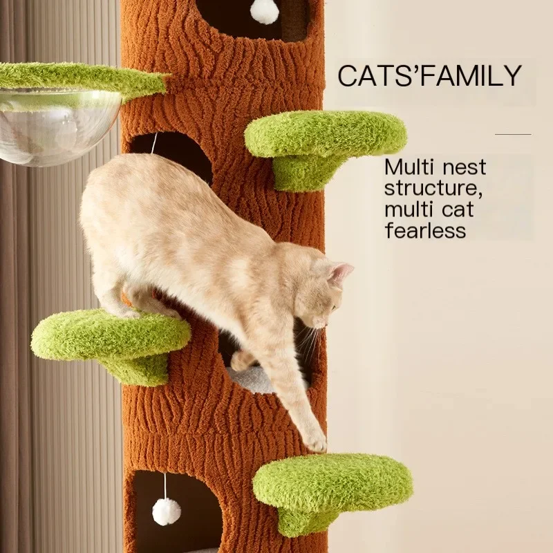 Modern and Classic Large Cat Rack with Sisal Toys Non-Solid Wood Hemp Scratcher and Tree Tower Luxury Cat Supplies