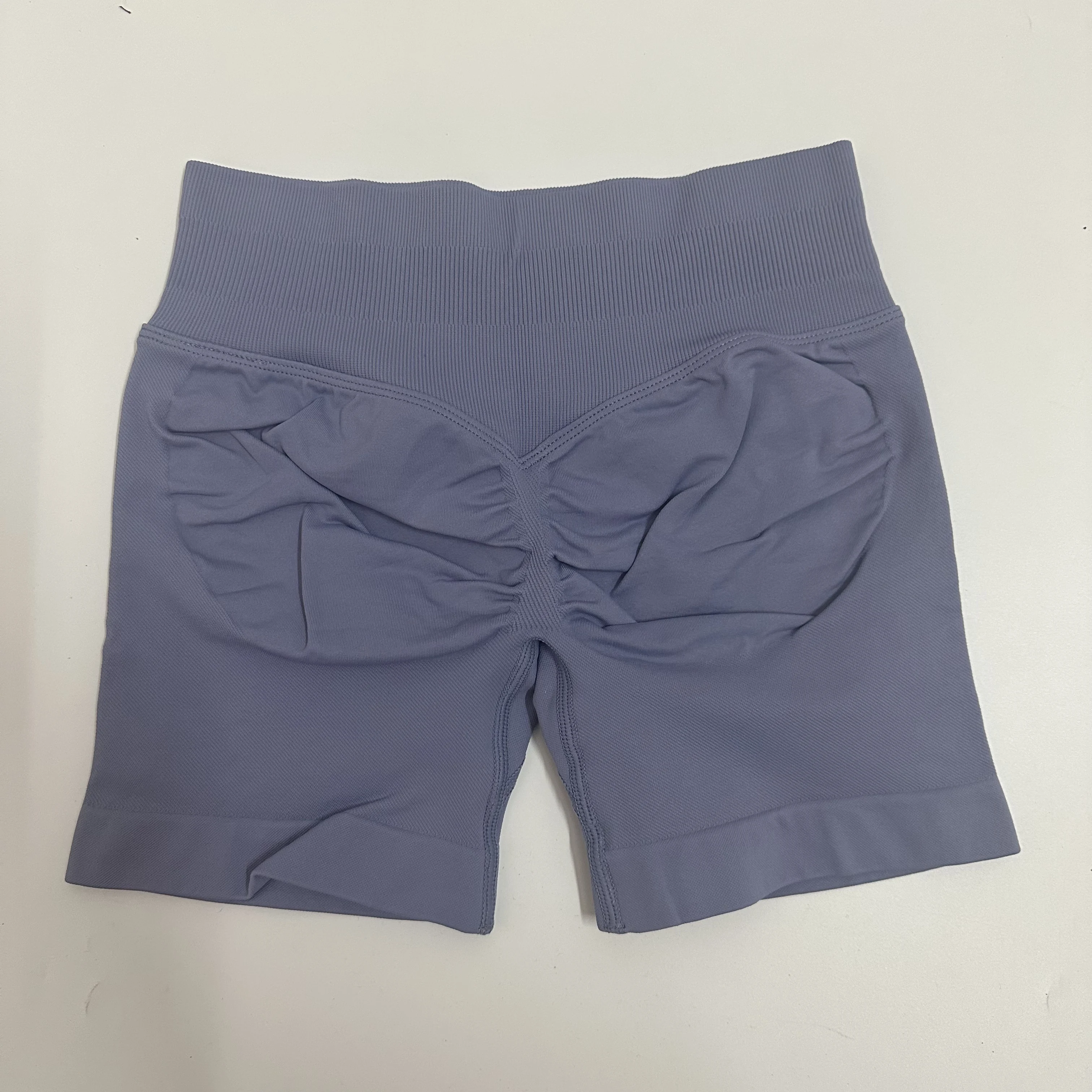 Yogashorts Yogashorts met lage geribbelde band Naadloze yogashorts met scrunch-bum-effect Workout-gymshorts Booty Stretch hardloopshorts Fitnesskleding
