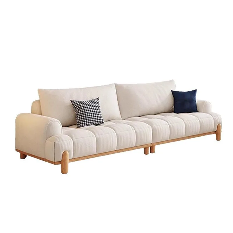 

Log wind small apartment living room cream cloud sofa Nordic original style