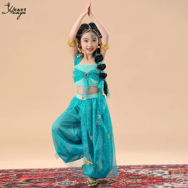 1 satz/los indischen tanz stil kinder mode bauchtanz kostüme mädchen volkstanz kleidung