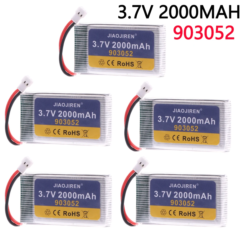 Upgraded 3.7V 2000mAh 903052 lipo Battery for KY601S SYMA X5 X5S X5C X5SC X5SH X5SW M18 H5P RC Drone Spare Parts 1-20pcs