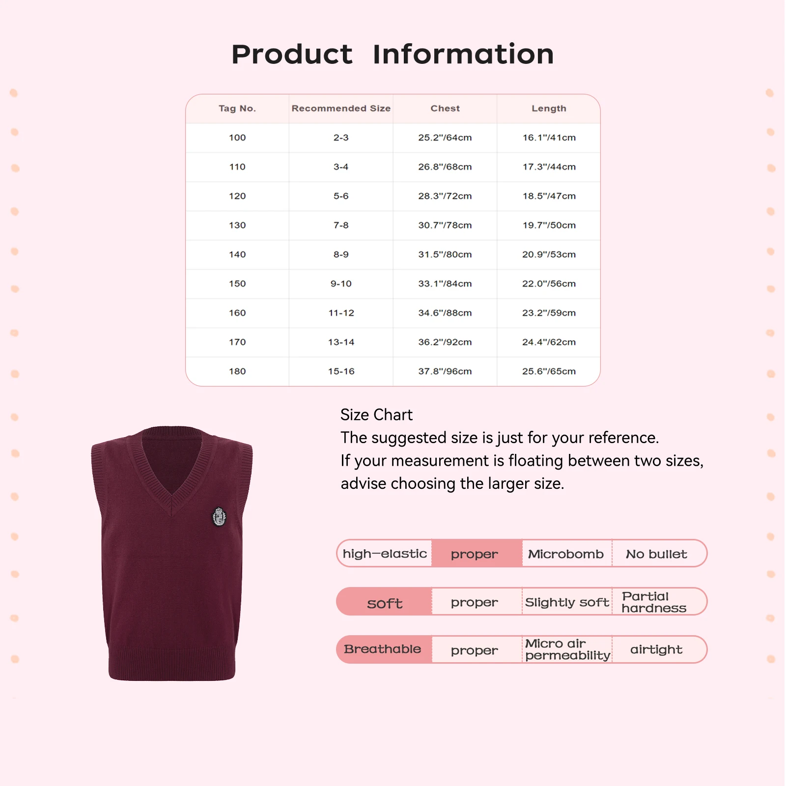 Unisex Kids Boys Girls School Uniform Casual Solid Color Knitted Vest V-neck Sleeveless Pullover Sweater Autumn Winter Clothes