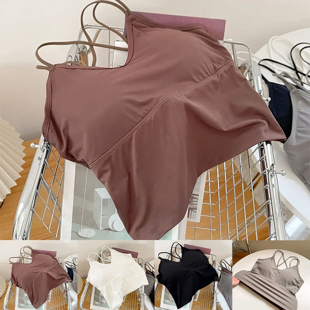 Ice Silk Women's Underwear Elegant Vests with Beautiful Back and Functional Suspenders Ideal for Casual Outfits