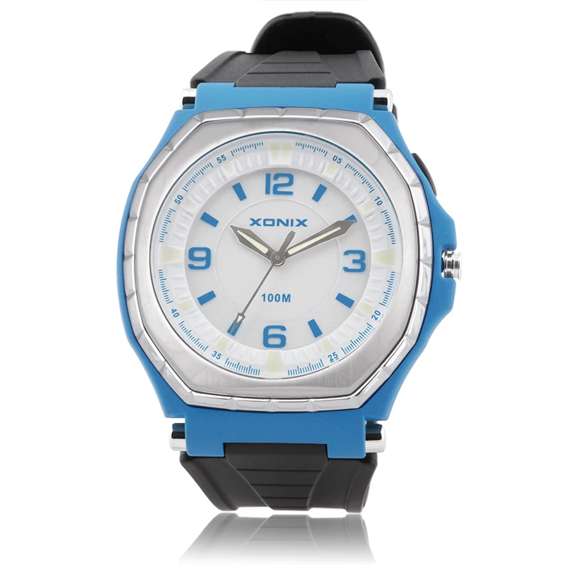 

XONIX новые модные классические мужские спортивные часы, легкие водонепроницаемые 100 м, уличные забавные кварцевые часы для плавания, дайвинга Montre Homme SL